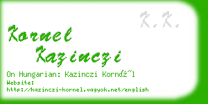 kornel kazinczi business card